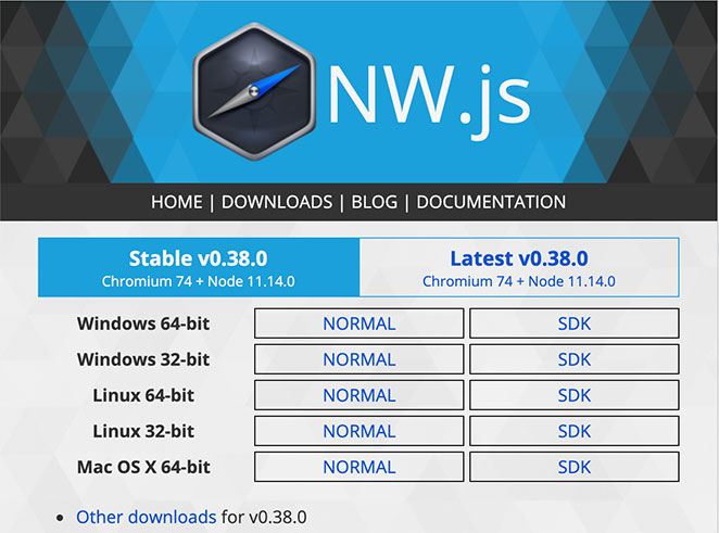 NWjs download page