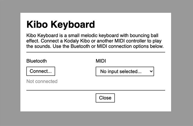 Settings panel